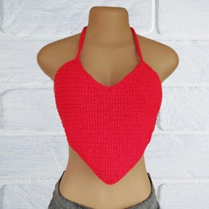 CROCHET PATTERN PDF Crochet Heart Crop Top Crochet Heart Top Crochet Crop Top Pattern Crochet Backless Crop Top Easy Backless Top image 1