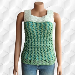 CROCHET PATTERN PDF Crochet Lacy Summer Top Easy Crochet Tank Top 5 sizing options 30-52 Bust in inches Instant Download image 1