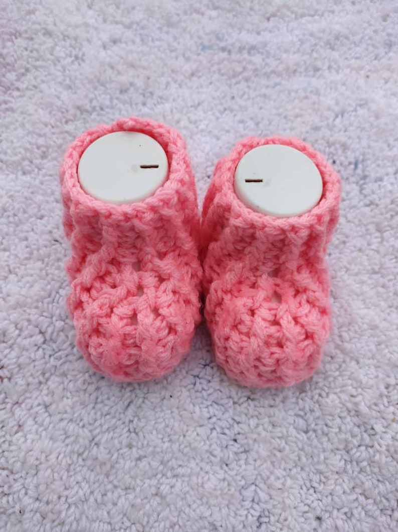 CROCHET PATTERN PDF Crochet Baby Booties Pattern Crochet Baby Slippers Crochet Baby Shoes Crochet Baby Socks Baby Shoes Worked Flat image 6