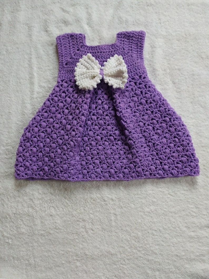 CROCHET PATTERN PDF Crochet Baby Dress Pattern Pleated Crochet Baby Dress Pattern Crochet Baby Frock Newborn Dress Baby Pattern image 3
