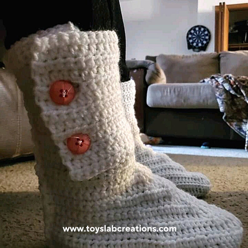 CROCHET PATTERN PDF Crochet Adult Slipper Boots Crochet Adult Ugg Boots Crochet Adult Socks Crochet Adult Slipper 5 sizing options image 3