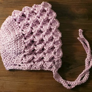 CROCHET PATTERN PDF Crochet Pattern Baby Bonnet Crochet Pattern lacy Bonnet Crochet Pattern Baby Hat Crochet Pattern Baby Beanie image 1