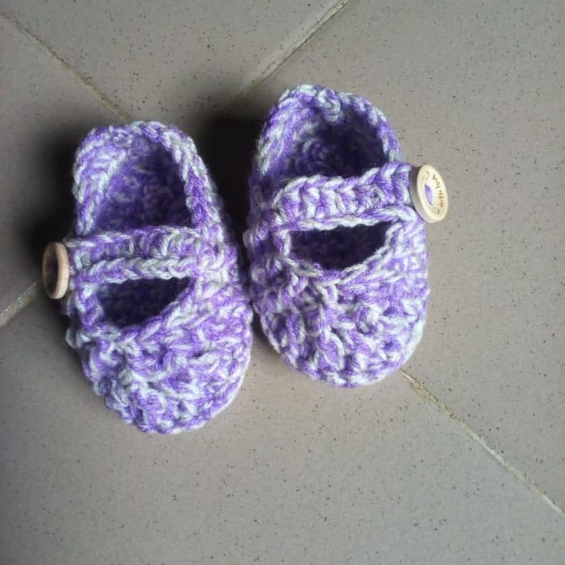 CROCHET PATTERN PDF Crochet Baby Mary Jane Shoes Pattern Crochet Baby Girl Shoes Infant Slipper Easy Baby Shoes Crochet Baby Shoes image 3