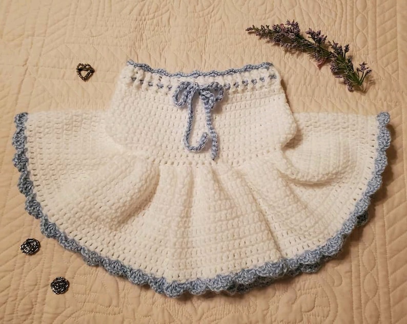 CROCHET PATTERN PDF Crochet Baby Skirt Crochet Child Skirt Crochet Ruffle Skirt Baby Girl Outfit 8 Sizing Options Crochet Flay image 3