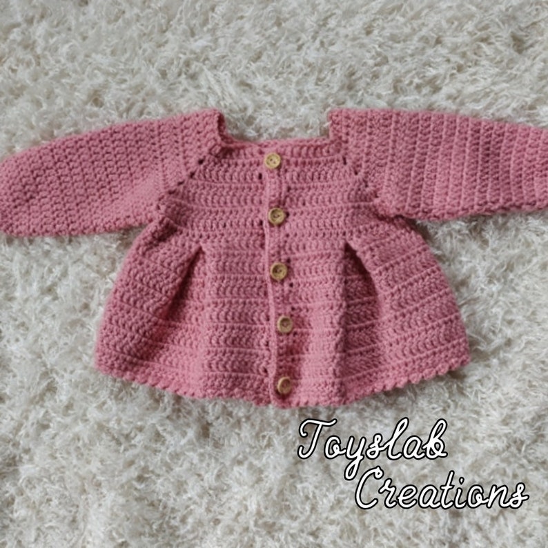 CROCHET PATTERN PDF Crochet Baby Cardigan Crochet Baby Cardigan Pattern Crochet Cardigan Newborn Crochet Pleated Cardigan 4 Sizes image 7
