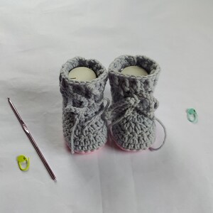 CROCHET PATTERN PDF Crochet Baby Booties Pattern Alpine Crochet Infant Slippers Crochet Baby Shoes Crochet Baby Socks 3 Sizes image 4