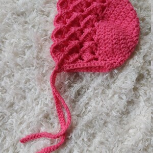 CROCHET PATTERN PDF Crochet Pattern Baby Bonnet Crochet Pattern lacy Bonnet Crochet Pattern Baby Hat Crochet Pattern Baby Beanie image 3