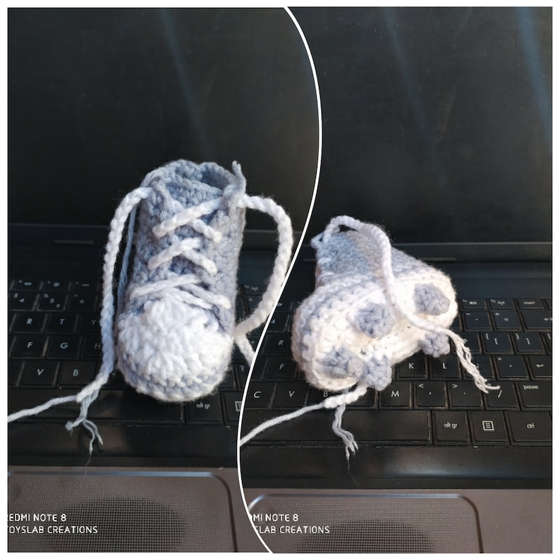 CROCHET PATTERN PDF: Crochet Baby Sneakers Pattern Crochet Baby Converse Pattern Crochet Sneakers Pattern Crochet Infant Slippers image 1