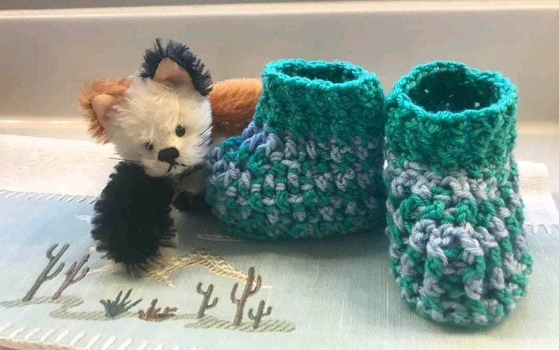 CROCHET PATTERN PDF Crochet Baby Booties Pattern Crochet Baby Slippers Crochet Baby Shoes Crochet Baby Socks Baby Shoes Worked Flat image 2