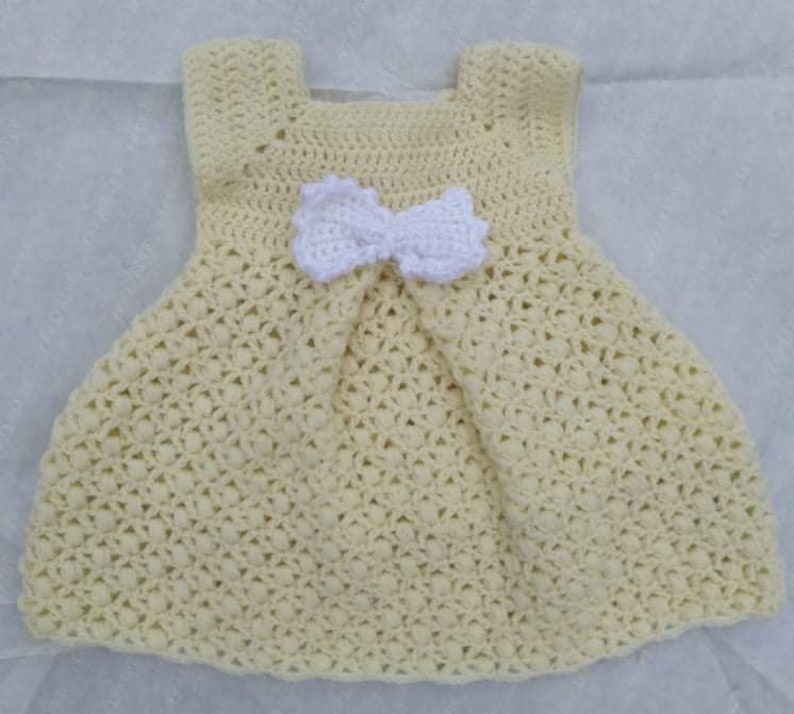 CROCHET PATTERN PDF Crochet Baby Dress Pattern Pleated Crochet Baby Dress Pattern Crochet Baby Frock Newborn Dress Baby Pattern image 4