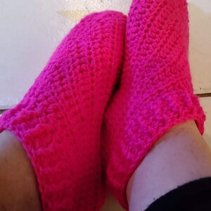 CROCHET PATTERN Crochet Adult Slippers Worked Flat Easy Crochet House Slippers Worked In Rows US Sizes 5,6,7,8 and 9 Crochet Shoes image 5