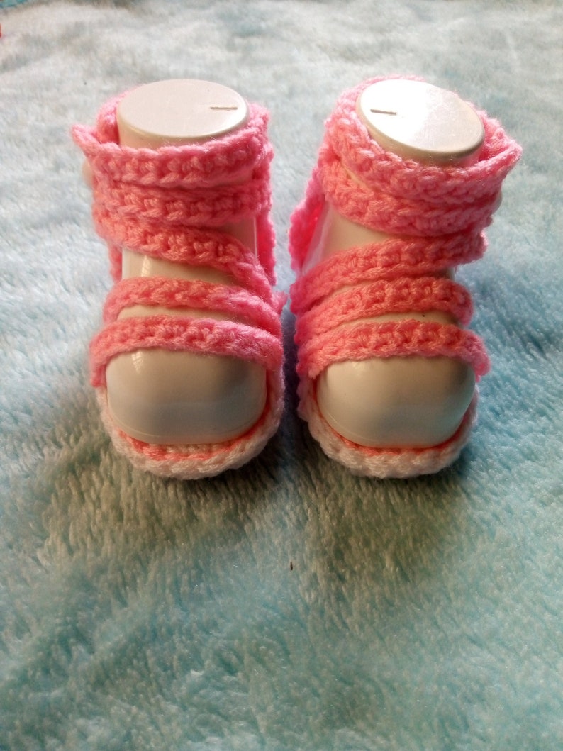 CROCHET PATTERN PDF Crochet Baby Sandals Crochet Baby Gladiator Sandal Crochet Baby Girl Gladiator Sandals Pattern Multiple Sizes image 1