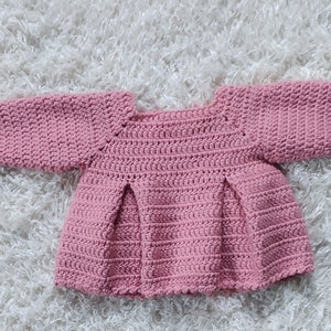 CROCHET PATTERN PDF Crochet Baby Cardigan Crochet Baby Cardigan Pattern Crochet Cardigan Newborn Crochet Pleated Cardigan 4 Sizes image 6