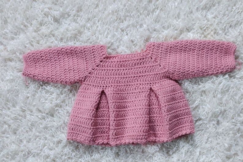 CROCHET PATTERN PDF Crochet Baby Cardigan Crochet Baby Cardigan Pattern Crochet Cardigan Newborn Crochet Pleated Cardigan 4 Sizes image 6