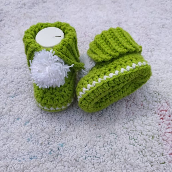 CROCHET PATTERN PDF- Crochet Baby Booties Pattern | Crochet Baby Shoes Step by Step | Crochet Cuff booties pattern | Crochet Infant Slippers