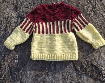 CROCHET PATTERN PDF - Crochet Kids Sweater Pattern - Crochet Baby Sweater - Crochet Child Sweater Pattern - Sizes 0-6 months Up to 10 year