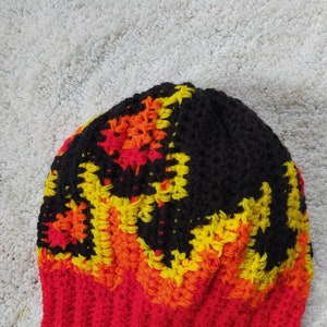 CROCHET PATTERN Crochet Flames Hat Pattern Crochet Hat Pattern Crochet Flames Beanie Pattern Crochet Beanie Child to Adult Sizes image 3