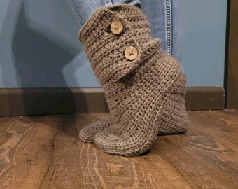 CROCHET PATTERN PDF - Crochet Adult Slipper Boots - Crochet Adult Ugg Boots - Crochet Adult Socks - Crochet Adult Slipper - 5 sizing options