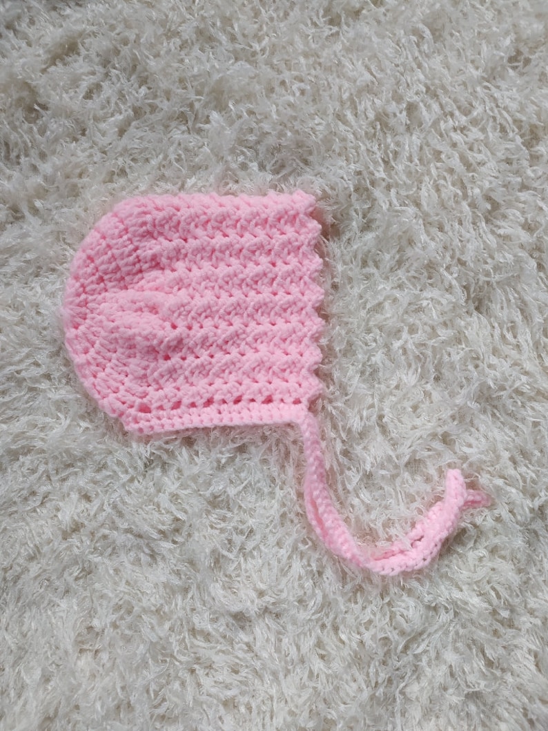 CROCHET PATTERN PDF Crochet Baby Bonnet Pattern Crochet Newborn Bonnet Hat Easy Crochet Baby Bonnet Pattern For Beginners 2 Sizes image 3