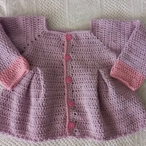 CROCHET PATTERN PDF Crochet Baby Cardigan Crochet Baby Cardigan Pattern Crochet Cardigan Newborn Crochet Pleated Cardigan 4 Sizes image 7