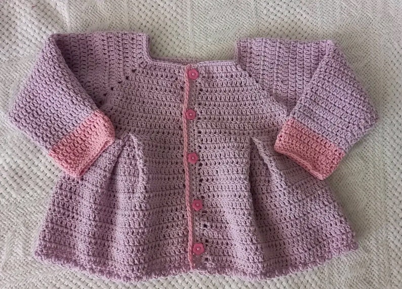 CROCHET PATTERN PDF Crochet Baby Cardigan Crochet Baby Cardigan Pattern Crochet Cardigan Newborn Crochet Pleated Cardigan 4 Sizes image 7