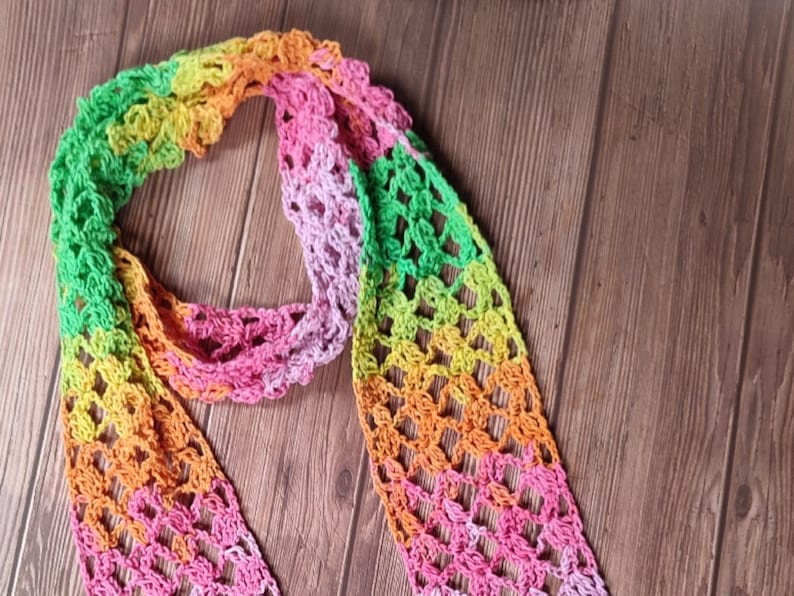 CROCHET PATTERN PDF Crochet Scarf Pattern Crochet Lacy Scarf Pattern Easy Crochet Scarf Pattern Toyslab Creations image 2