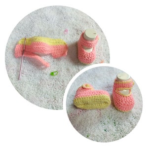 CROCHET PATTERN PDF Crochet Baby Mary Jane Shoes Crochet Babygirl Shoes Worked Flat Infant Slippers Crochet Baby Shoes Pattern image 4