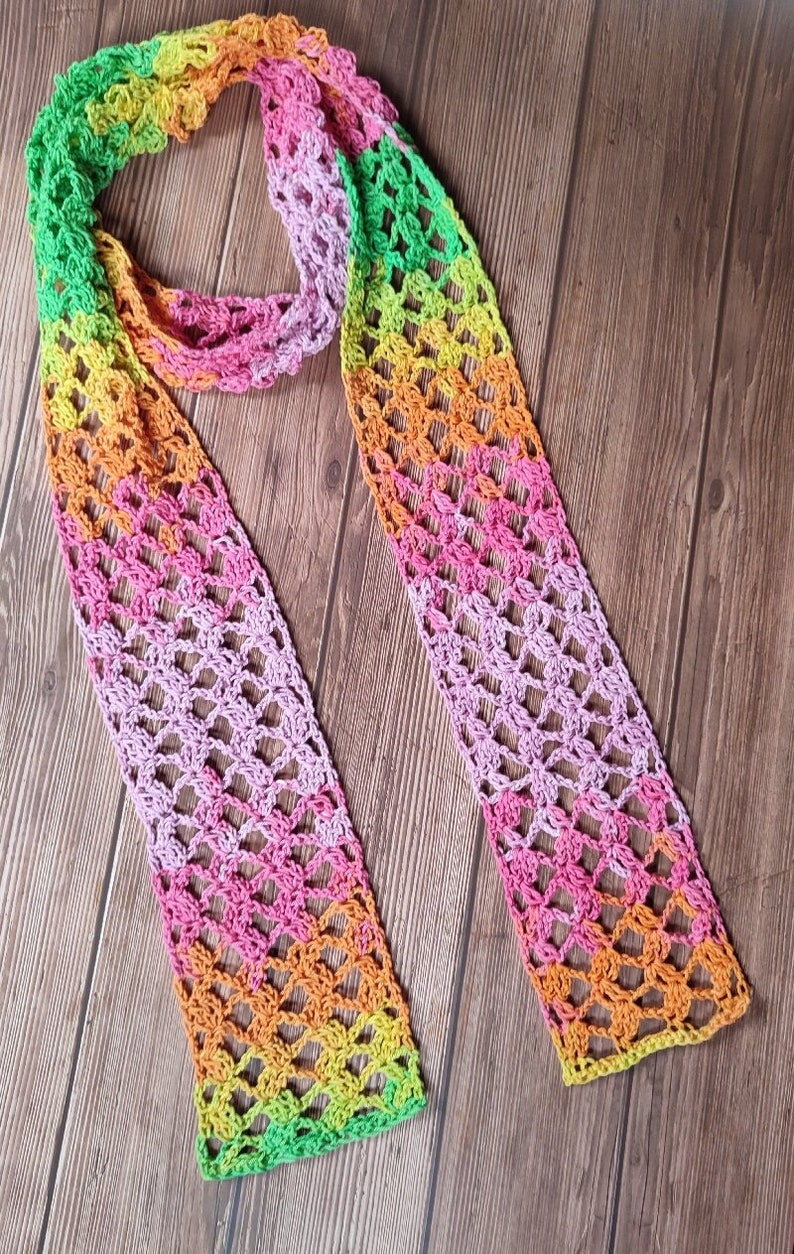 CROCHET PATTERN PDF Crochet Scarf Pattern Crochet Lacy Scarf Pattern Easy Crochet Scarf Pattern Toyslab Creations image 1