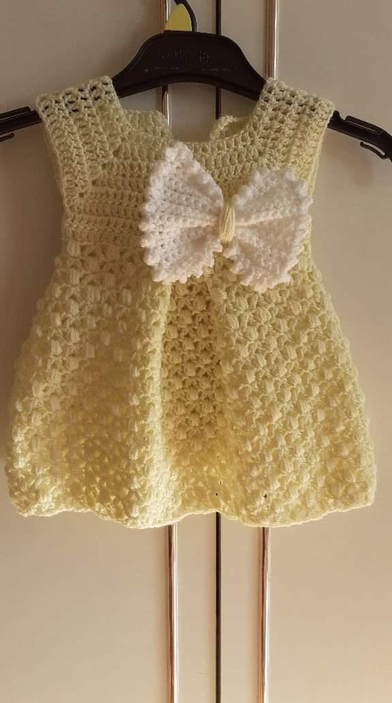 CROCHET PATTERN PDF Crochet Baby Dress Pattern Pleated Crochet Baby Dress Pattern Crochet Baby Frock Newborn Dress Baby Pattern image 2