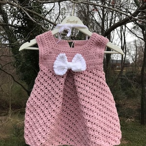 CROCHET PATTERN PDF Crochet Baby Dress Pattern Pleated Crochet Baby Dress Pattern Crochet Baby Frock Newborn Dress Baby Pattern image 1