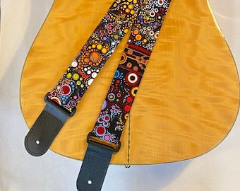 Jewels Guitar Strap Quilted Guitar strap vegan Guitare acoustique Sangle de  guitare faite à la main Guitare vegan cuir fait à la main sangle de guitare  acoustique -  France