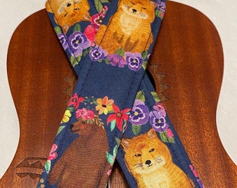 Forest Animals II Ukulele Strap Ukulele Ukelele strap Ukelele Ukulele case handmade ukulele Vegan Tabs Ukulele Gurt Mandolin strap Banjolele