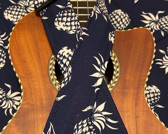Tossed Pineapples Ukulele Strap Ukulele Ukelele strap Ukelele Ukulele case handmade ukulele Vegan Ukulele Gurt Banjolele