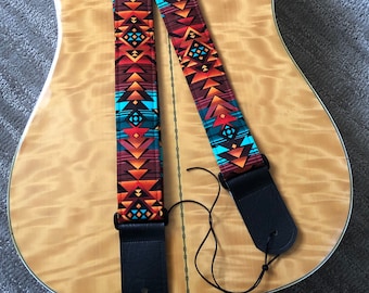Guitar Strap, Quilted Guitar Strap Handmade Guitar Strap Custom Vegan Leather Tabs, Guitar Strap Acoustic, Guitar