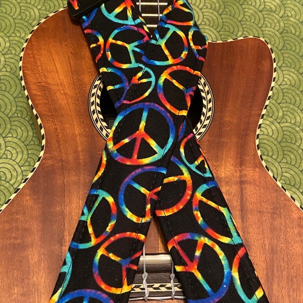 Peace Ukulele Strap Ukulele Ukelele strap Ukelele Ukulele case handmade ukulele Vegan Mandolin strap Ukulele Gurt Banjolele