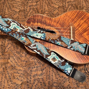 Vera Bradley Paisley Ukulele Correa Ukelele Correa de ukelele Uke Ukelele Caja de ukelele ukelele hecho a mano Vegan Tabs Correa de mandolina Banjolele