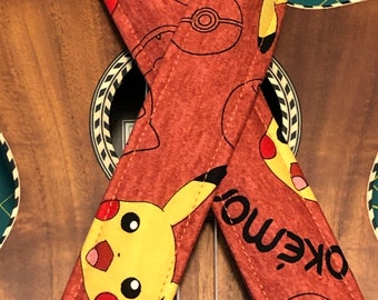 Pikachu and Squirtle, Pokemon Ukulele Strap, Hands-Free, Vegan Leather, Handmade in USA