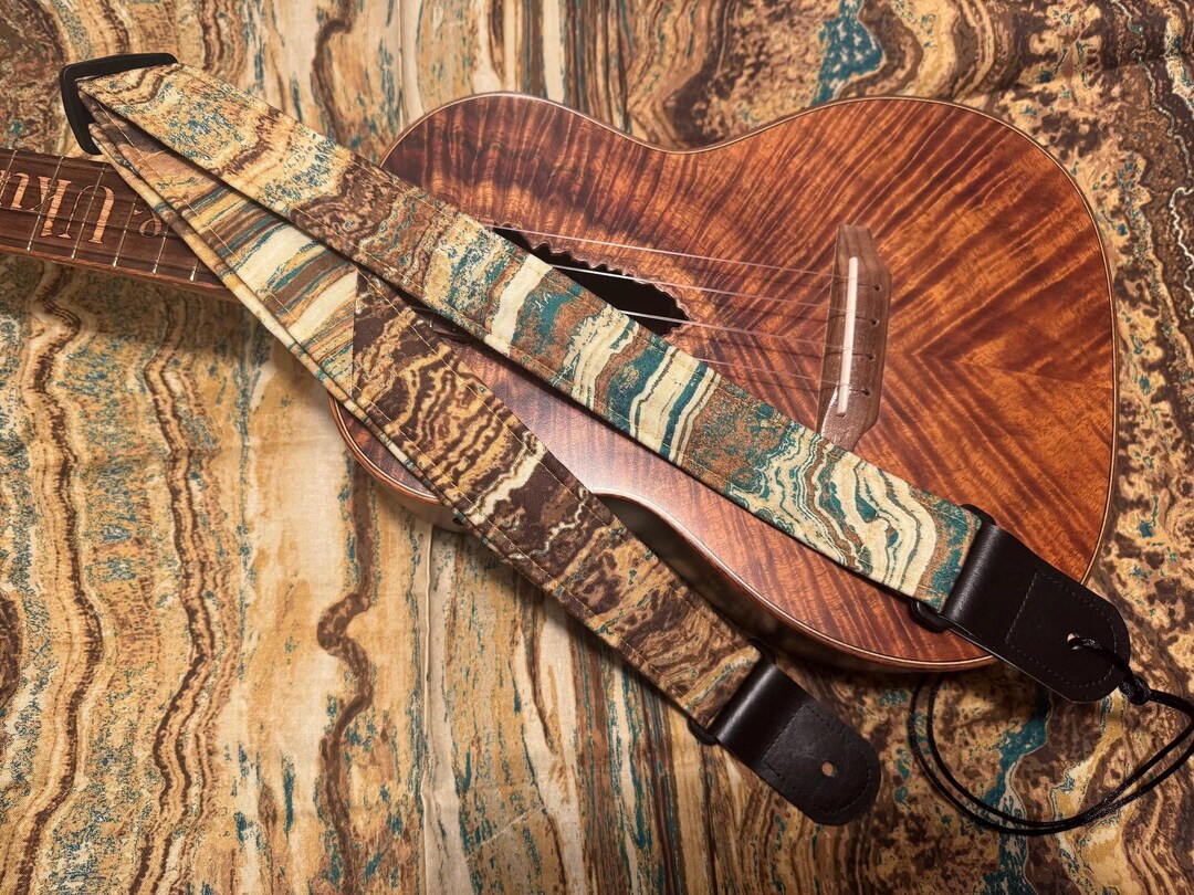 green-granite-ukulele-strap-handmade-vegan-leather-ukelele-banjolele