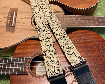 Musical Ukulele Strap Ukulele Ukelele strap Ukelele Ukulele case handmade ukulele Vegan Mandolin strap Ukulele Gurt Banjolele