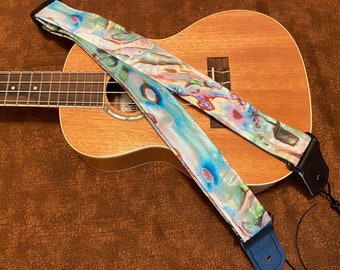 Abalone Ukulele Strap Ukulele Ukelele strap Ukelele Ukulele case handmade ukulele Vegan Ukulele Gurt Banjolele