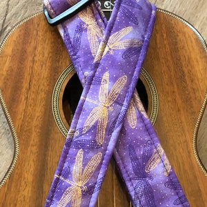 Purple Dragonfly Ukulele Strap Ukulele Ukelele strap Ukelele Ukulele case handmade ukulele Vegan Tabs Ukulele Gurt Mandolin strap Banjolele