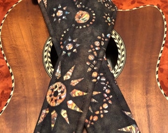 Batik Sunburst Ukulele Strap Ukulele Ukelele strap Ukelele Ukulele case handmade ukulele Vegan Leather Ukulele Gurt Banjolele
