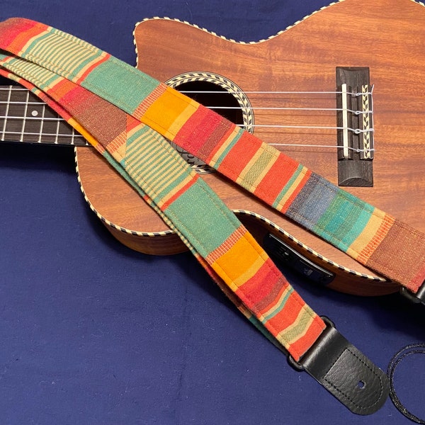 Woven Sunset Ukulele Strap Ukulele Ukelele strap Ukulele case handmade ukulele Vegan Tab Ukulele Gurt Mandolin strap Banjolele