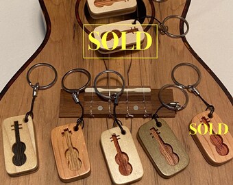 Ukulele Keychain Wood Keychain Handmade Keychain Ukulele Accessory Ukelele Keychain Ukulele gift Made in Massachusetts