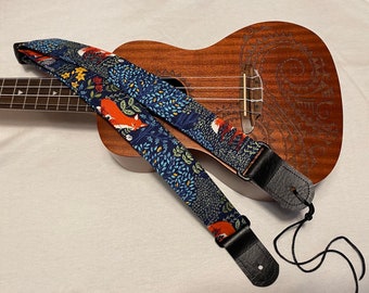 Foxes Ukulele Strap Ukulele Ukelele strap Ukelele Ukulele case handmade ukulele Vegan Tabs Ukulele Gurt  Banjolele