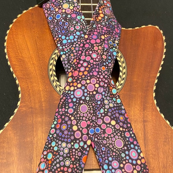 Purple Jewels Floral Ukulele Strap Ukelele strap Ukelele Ukulele case handmade ukulele Vegan Tabs Ukulele Gurt Mandolin strap Banjolele