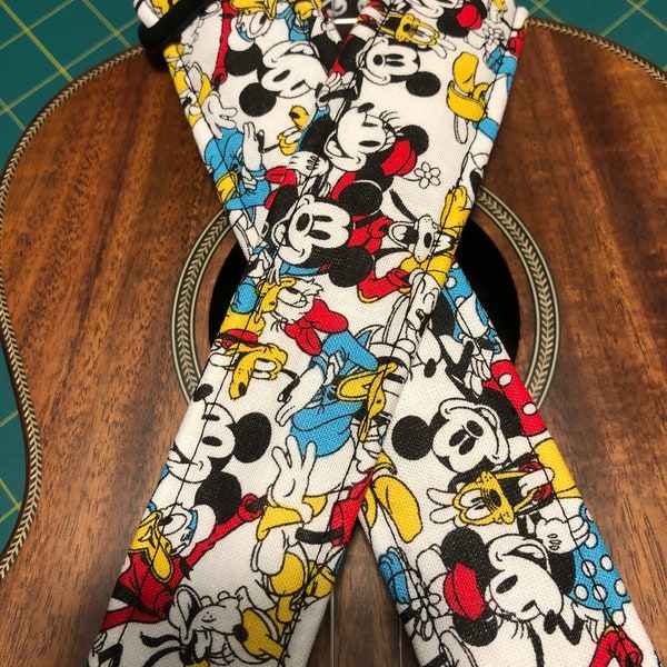 Mickey Mouse Ukulele Strap Ukulele Ukelele strap Ukelele Ukulele case handmade ukulele Vegan Tabs Ukulele Gurt Mandolin strap Banjolele