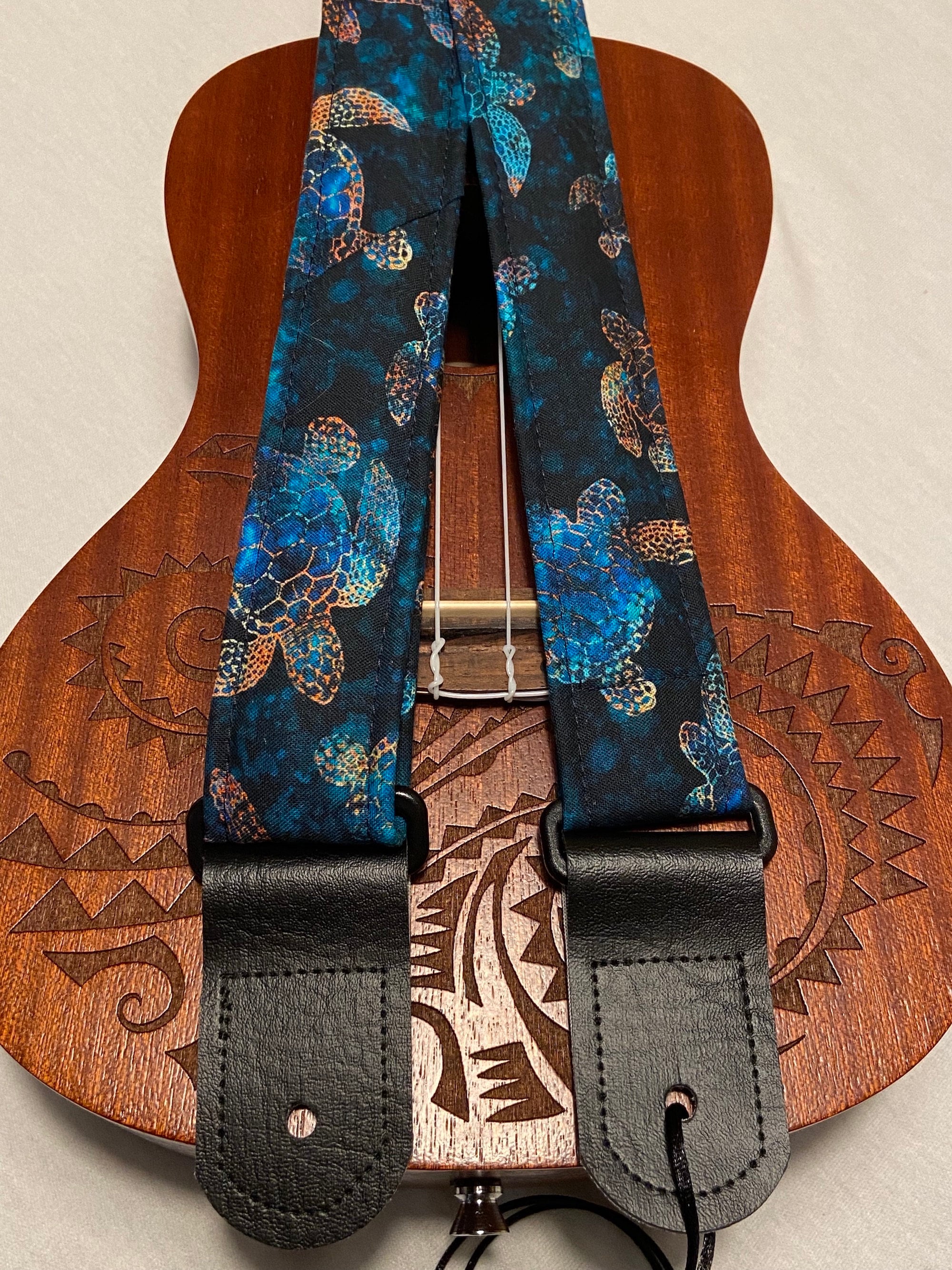Blue Turtles Ukulele Strap Ukulele Ukelele Strap Uke Ukelele Etsy
