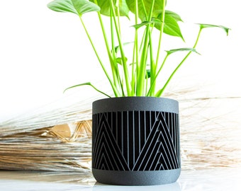 Pot de plantes, Pot de plantes succulentes, Pot de fleurs, Pots de pépinière, Décoration intérieure, Idée cadeau, Porte-stylo, modèle MERIDA BLACK EBONY