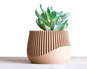 Lovely Wood Plant Pot | Succulent Cache Pot | Wood Succulent Planter | Succulent Plant Stand | Wood Desk Planter